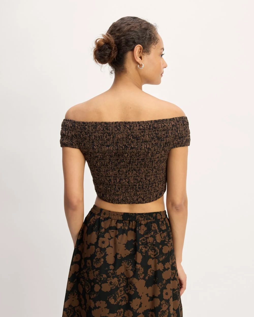 The Gauze Smock Top | Black / Cocoa Small Floral