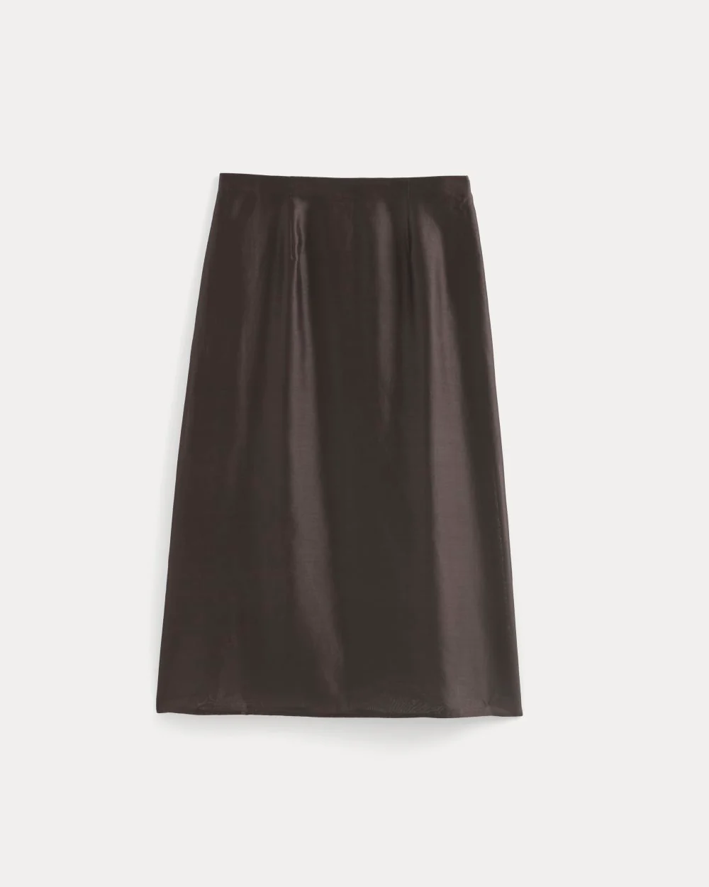 Midi Skirt in Cotton-Silk Organza | Dark Chocolate