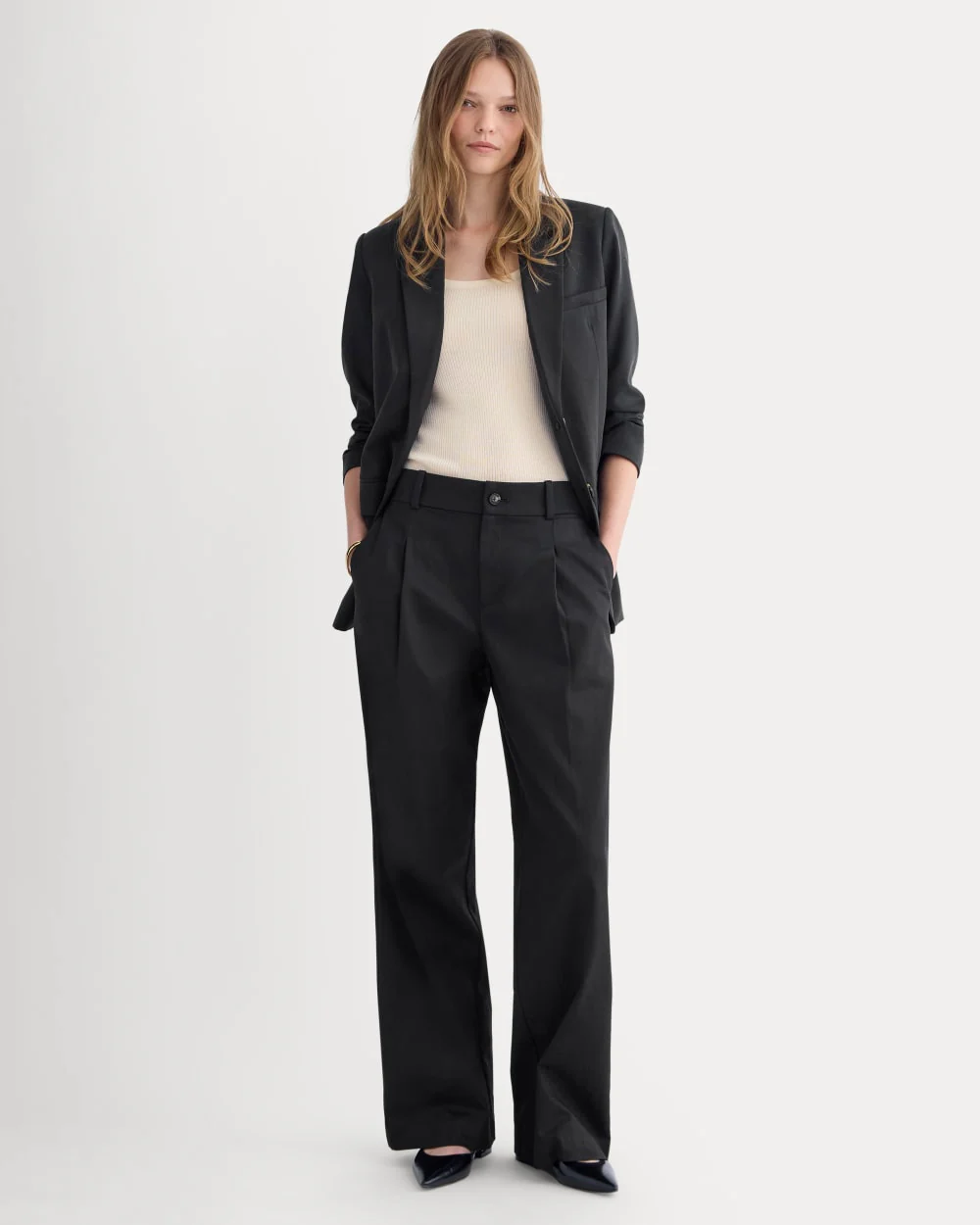 Wide-Leg Trouser in Buttersmooth | Black | 32 Inseam