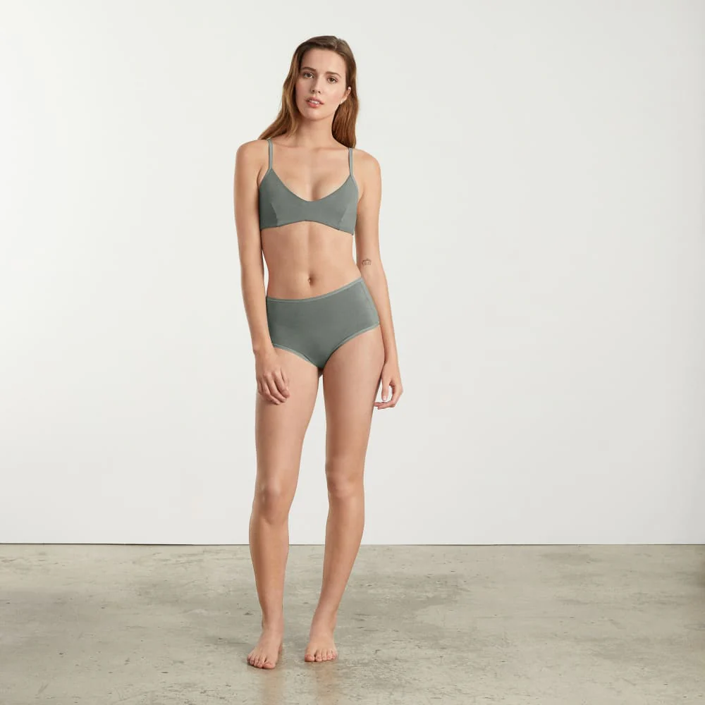 The Cotton Bralette | Dark Sage