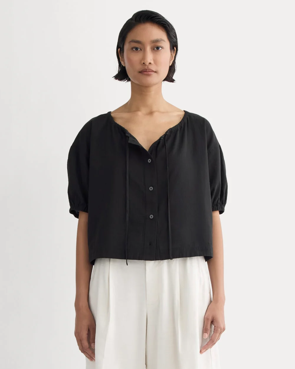 The Gauze Button-Up | Black