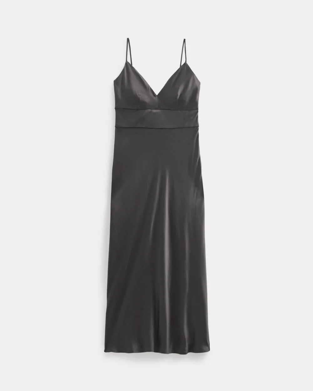 Bias Cut Slip Dress in Silk Charmeuse | Graphite