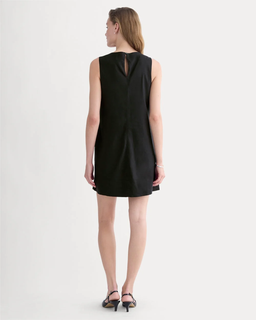 The Shift Dress in Stretch Linen | Black