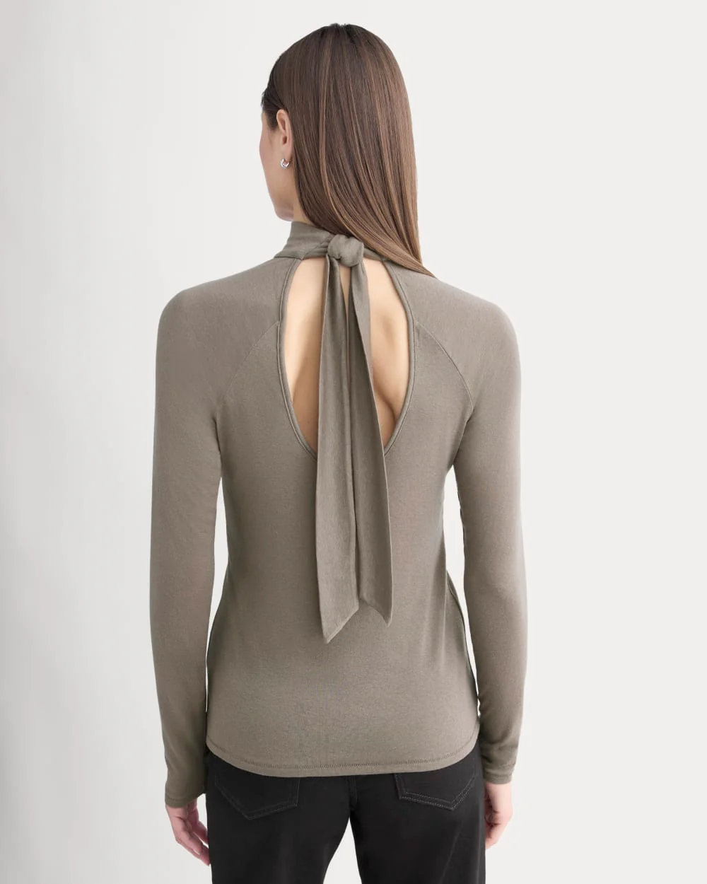 Tie-Neck Top in Butterluxe | Taupe