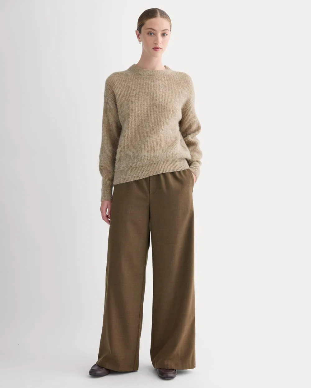 The Pull-On Trouser in Tailor Twill | Heathered Cocoa