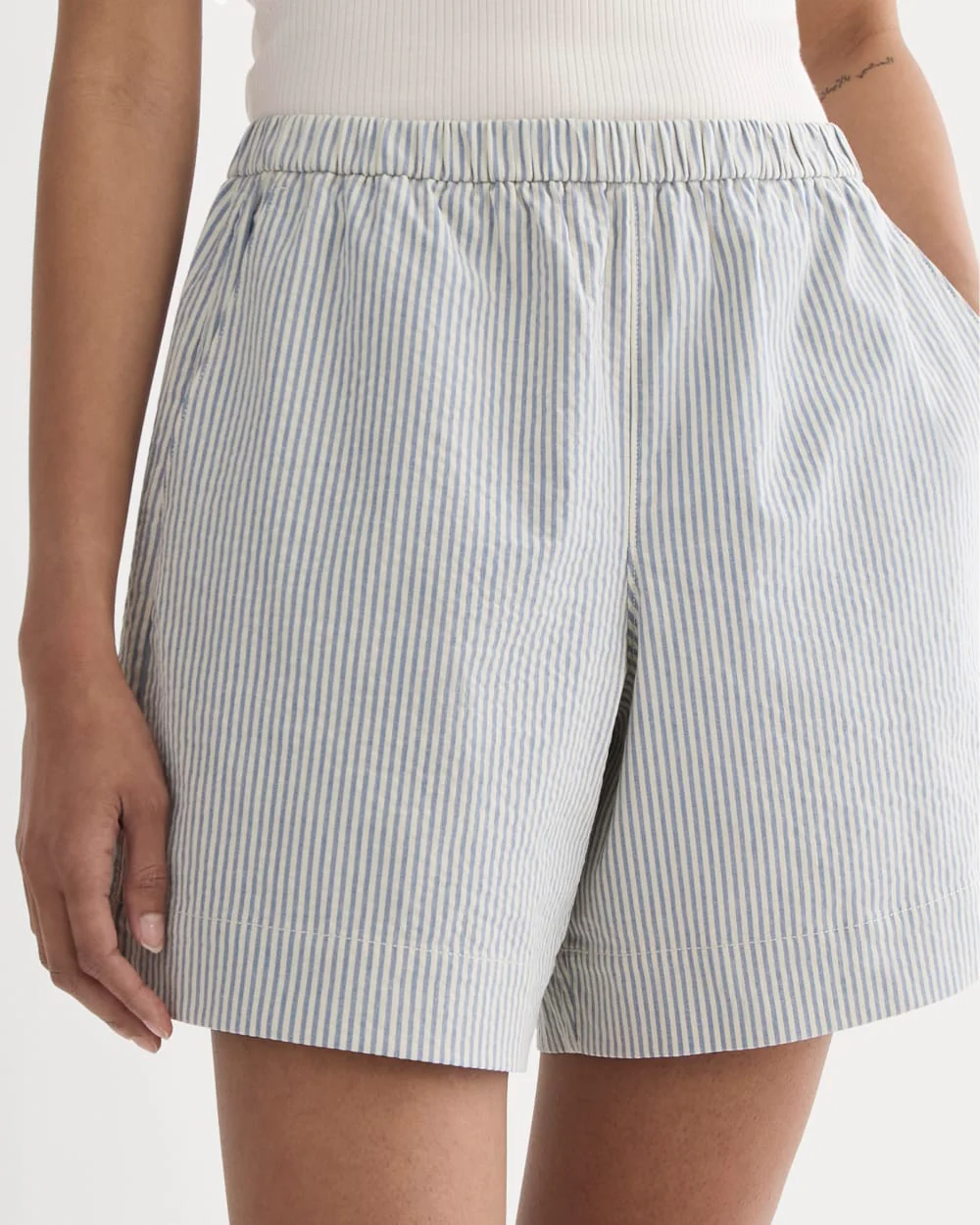 The Seersucker Pull-On Short | Dutch Blue / Natural
