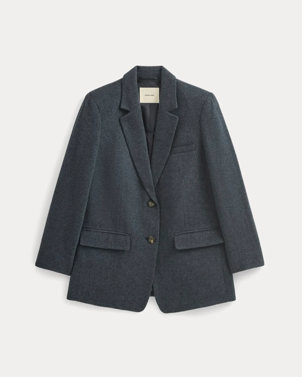 The Oversized Blazer in Wool | Navy Herringbone