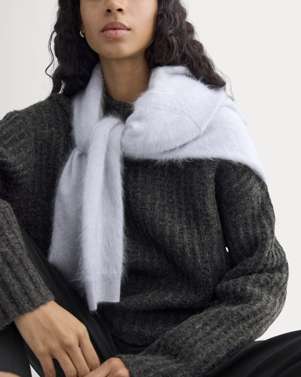 Waffle Sweater in Cloud | Heathered Soot