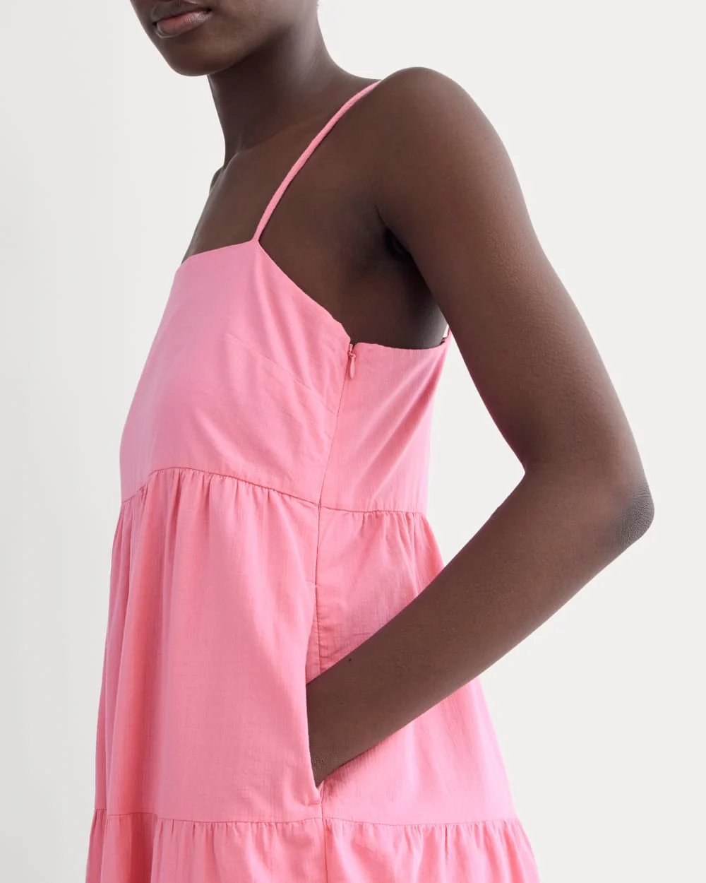The Gauze Tiered Dress | Deep Pink