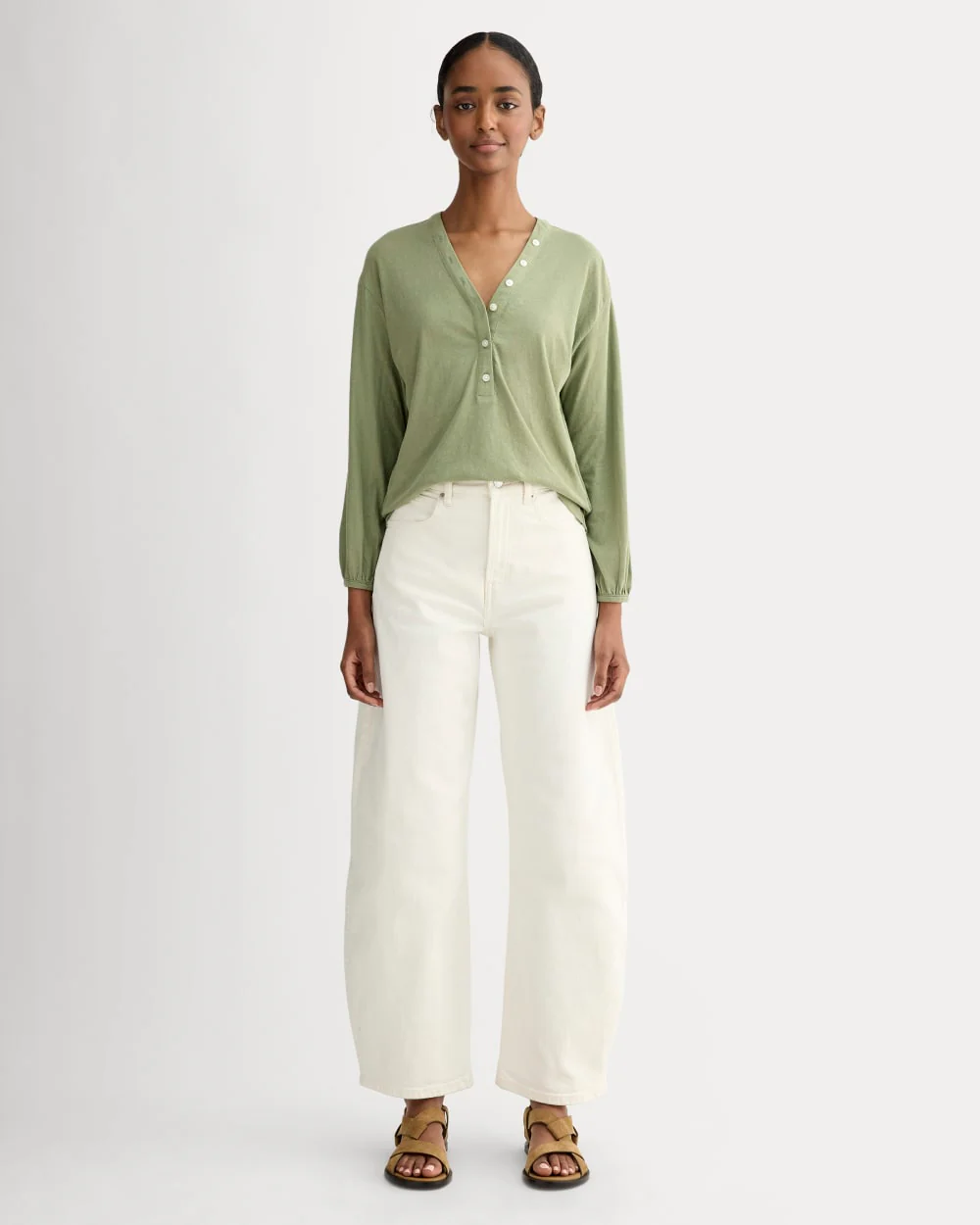 The Air V-Neck Henley | Sagebrush