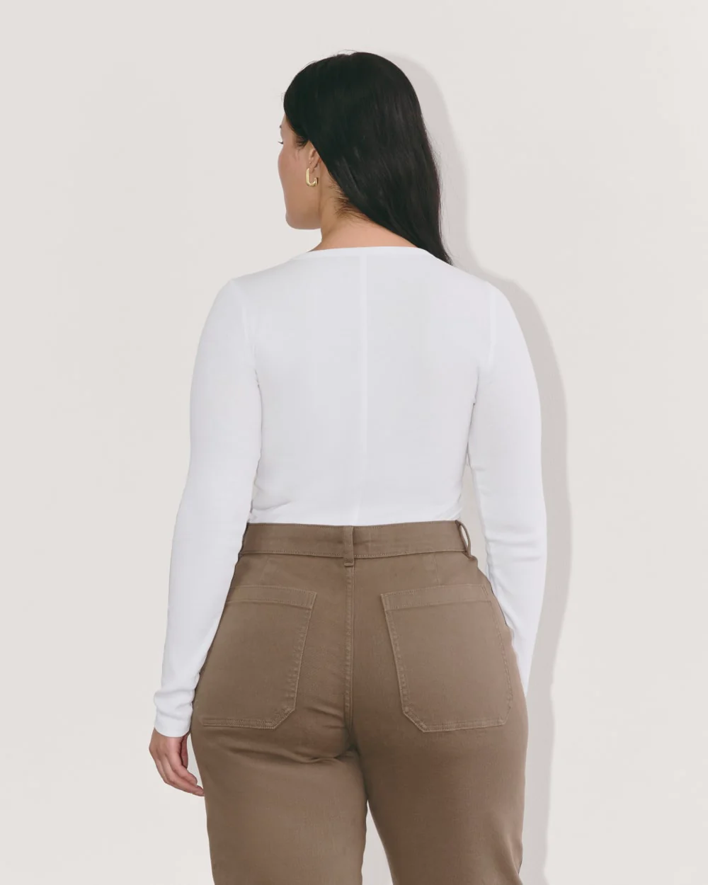 The Luxe Rib Long-Sleeve Crew | White