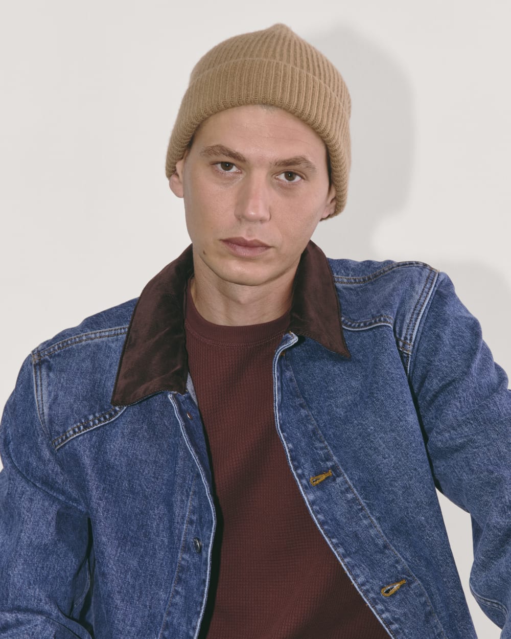 The Cashmere Ribbed Beanie | Tiger's Eye