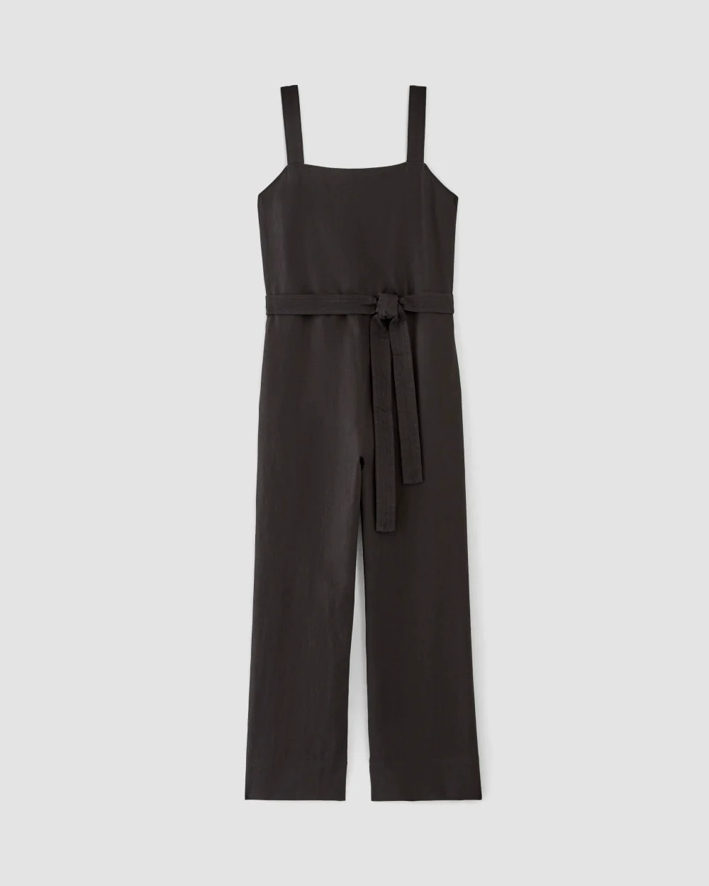 The Linen Side-Button Jumpsuit | Black