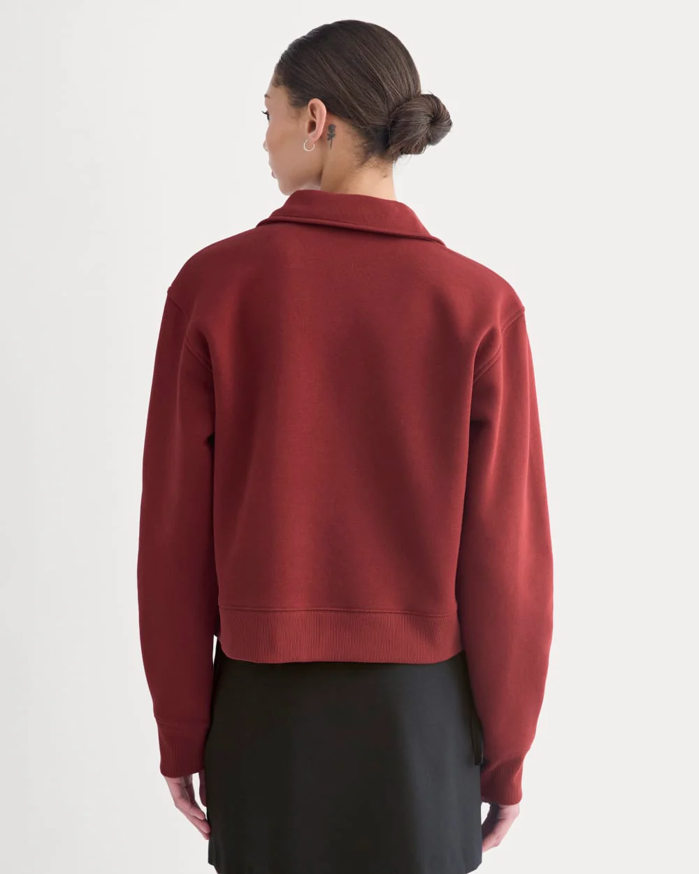 Luxe Fleece Zip Polo | Merlot