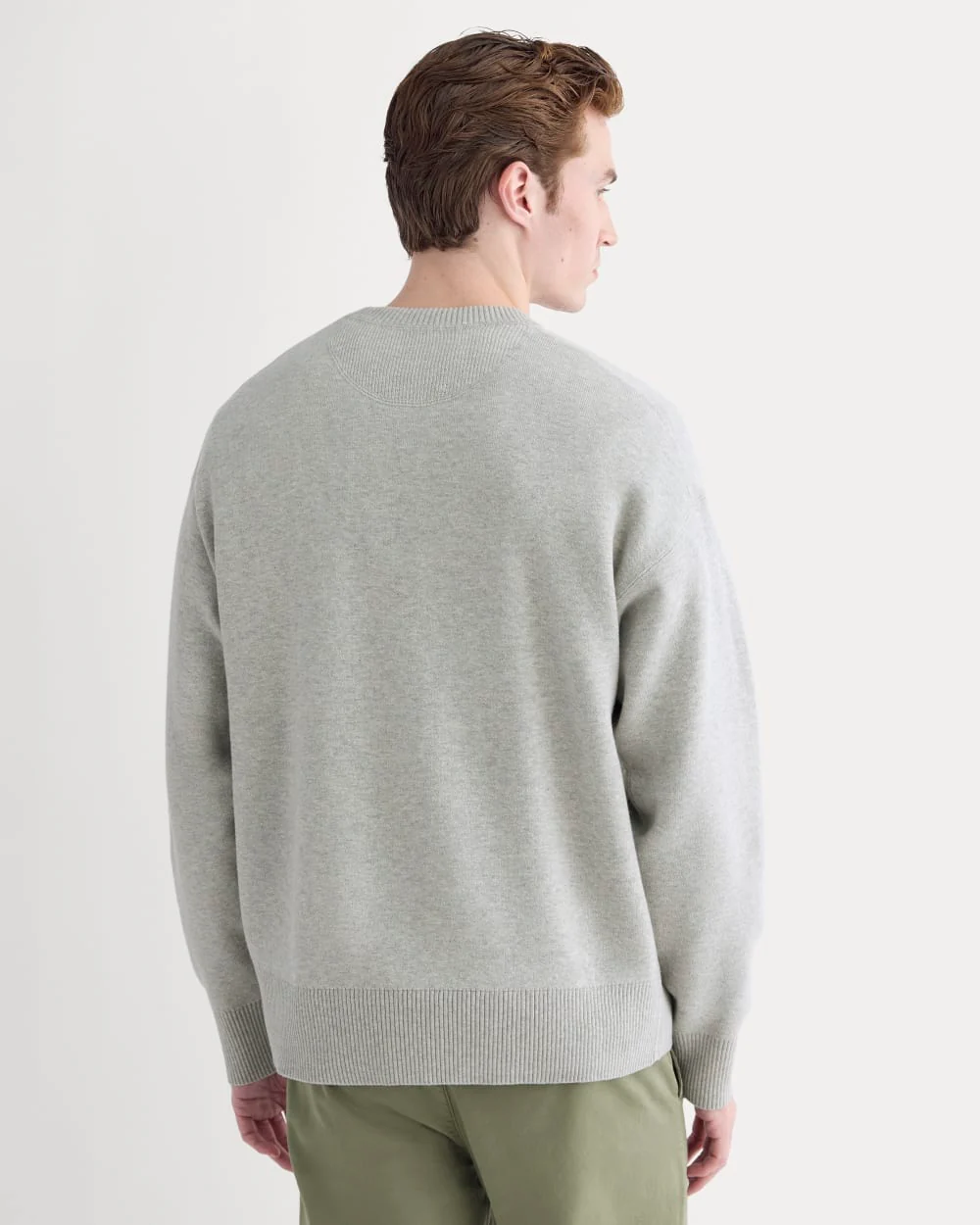 Luxe Merino Double-Knit Sweater |  Heathered Grey