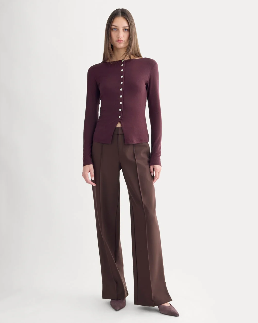 Button-Up Top in Butterluxe | Deep Plum