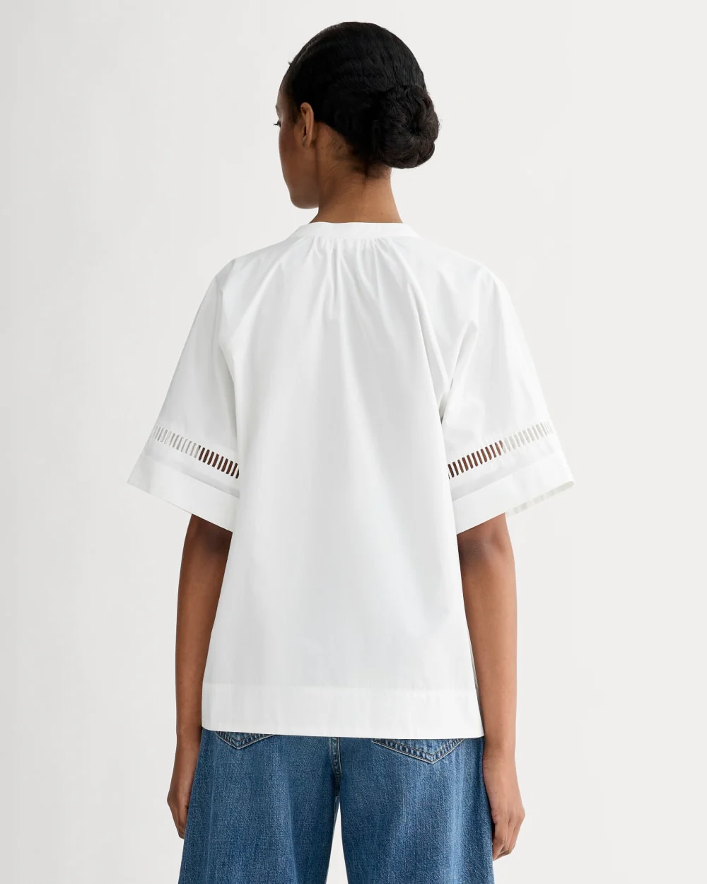 The Lace Trim Popover | White