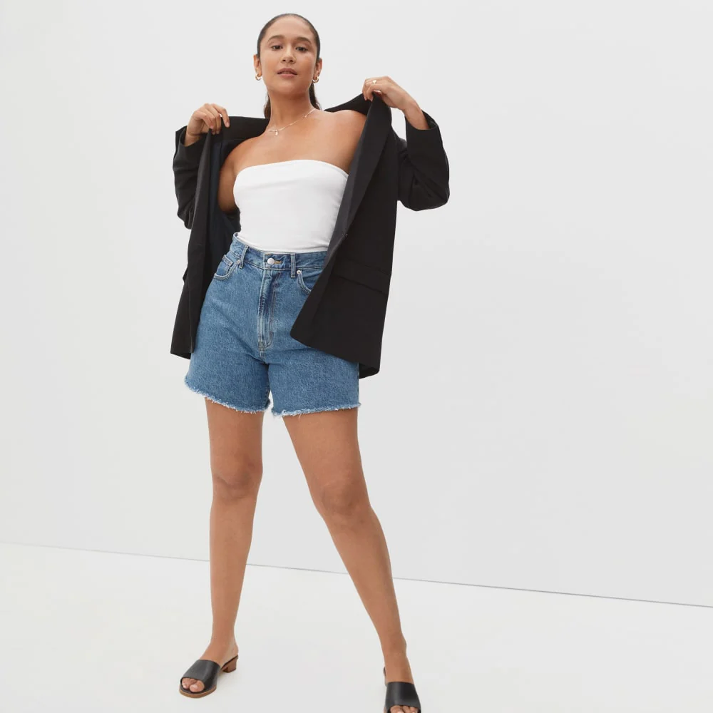 The A-Line Denim Short | Medium Indigo