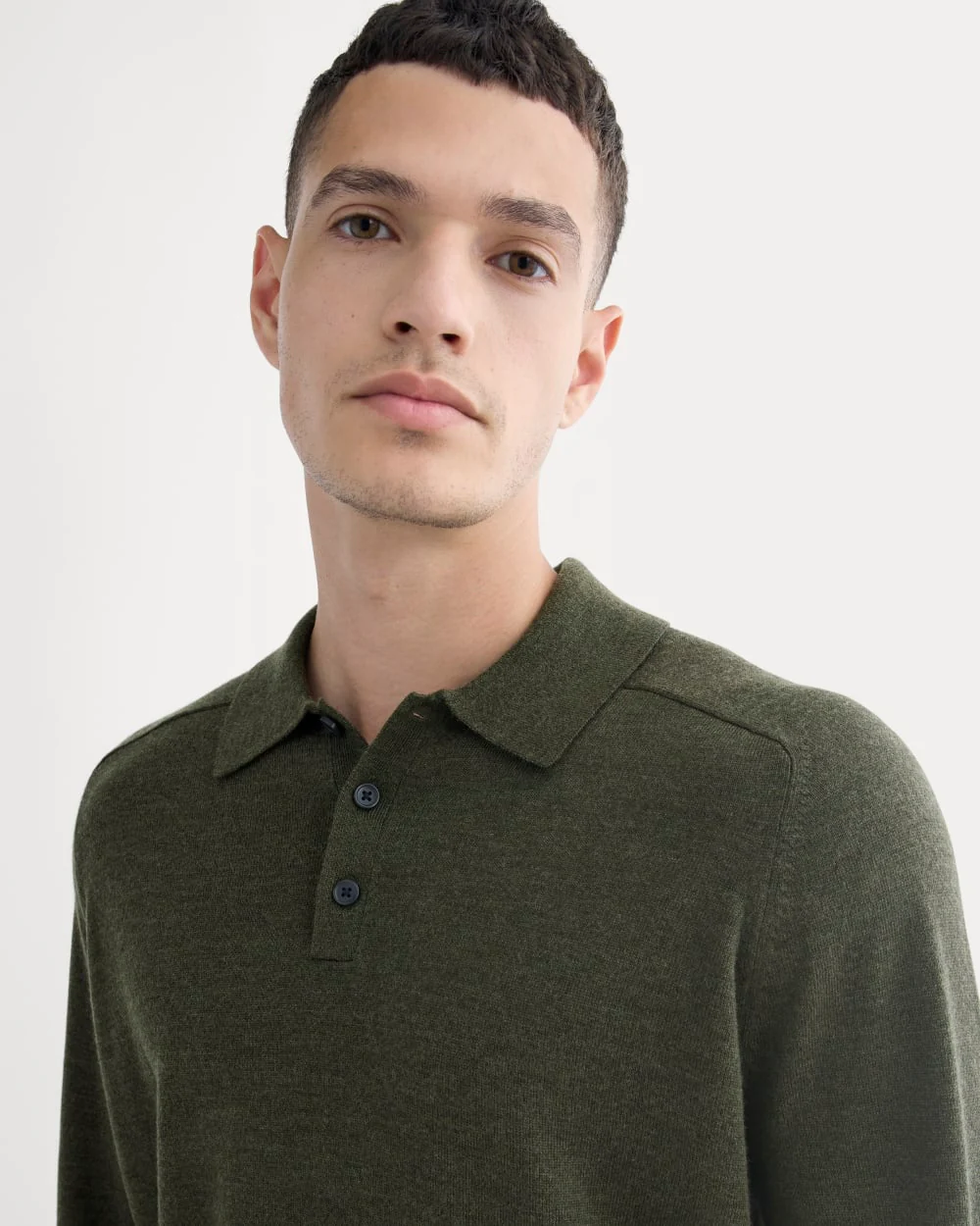 Ultrasoft Polo Sweater | Heather Beech