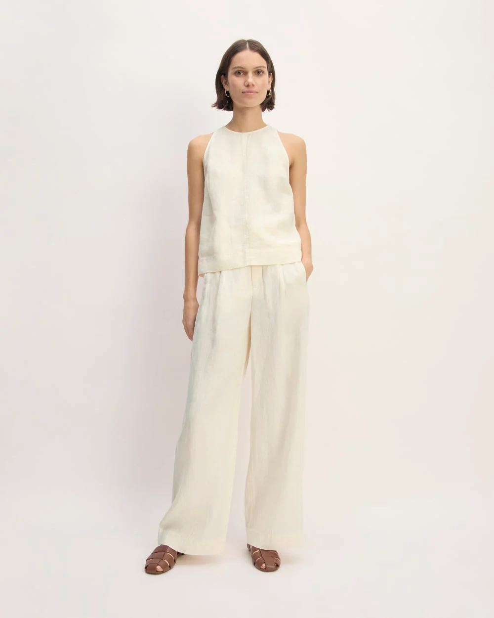 The Linen Way-High® Drape Pant  | Bone