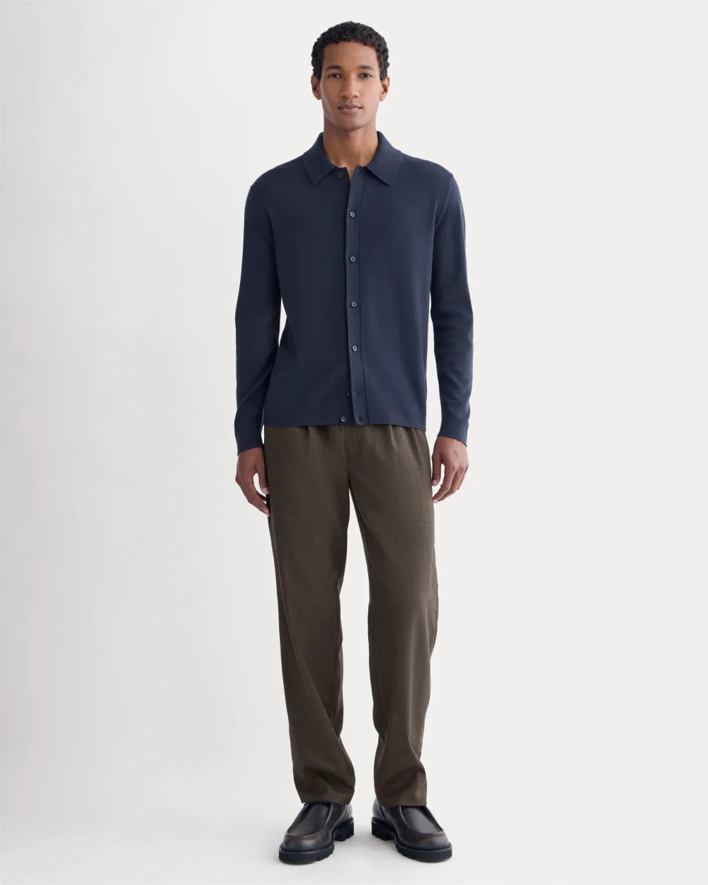 Ultrasoft Button-Down Sweater |  Navy