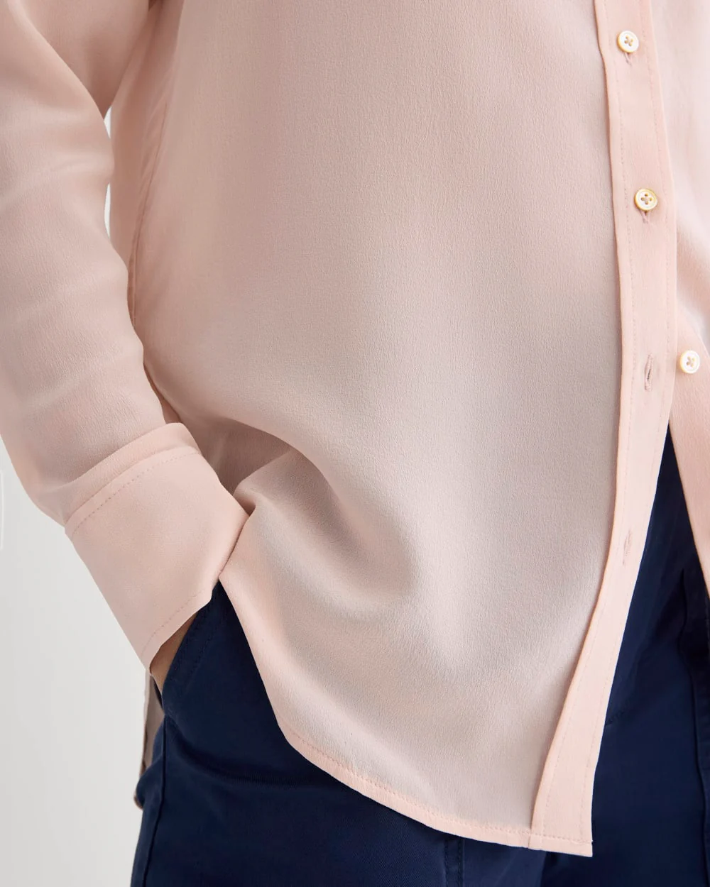 The Must-Have Shirt in Washable Silk | Soft Rose
