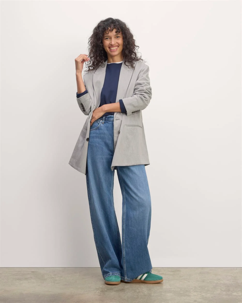 The Double-Breasted Blazer in Buttersmooth | Heather Steel