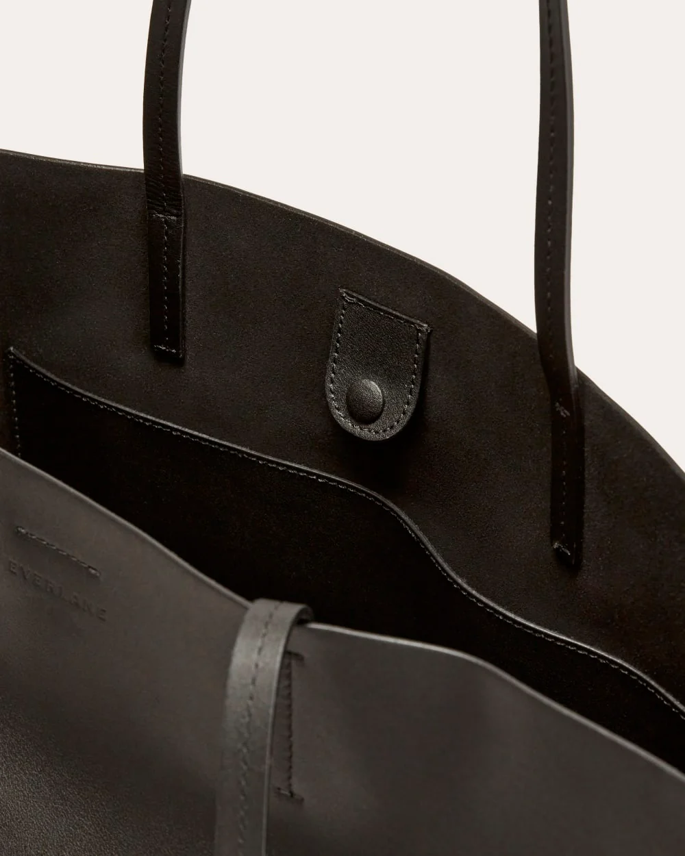The Luxe Medium Italian Leather Tote | Black