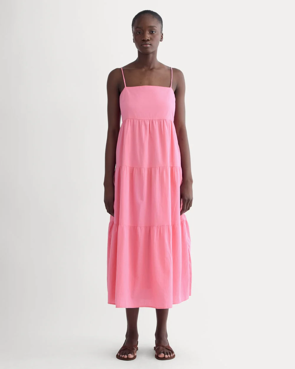 The Gauze Tiered Dress | Deep Pink