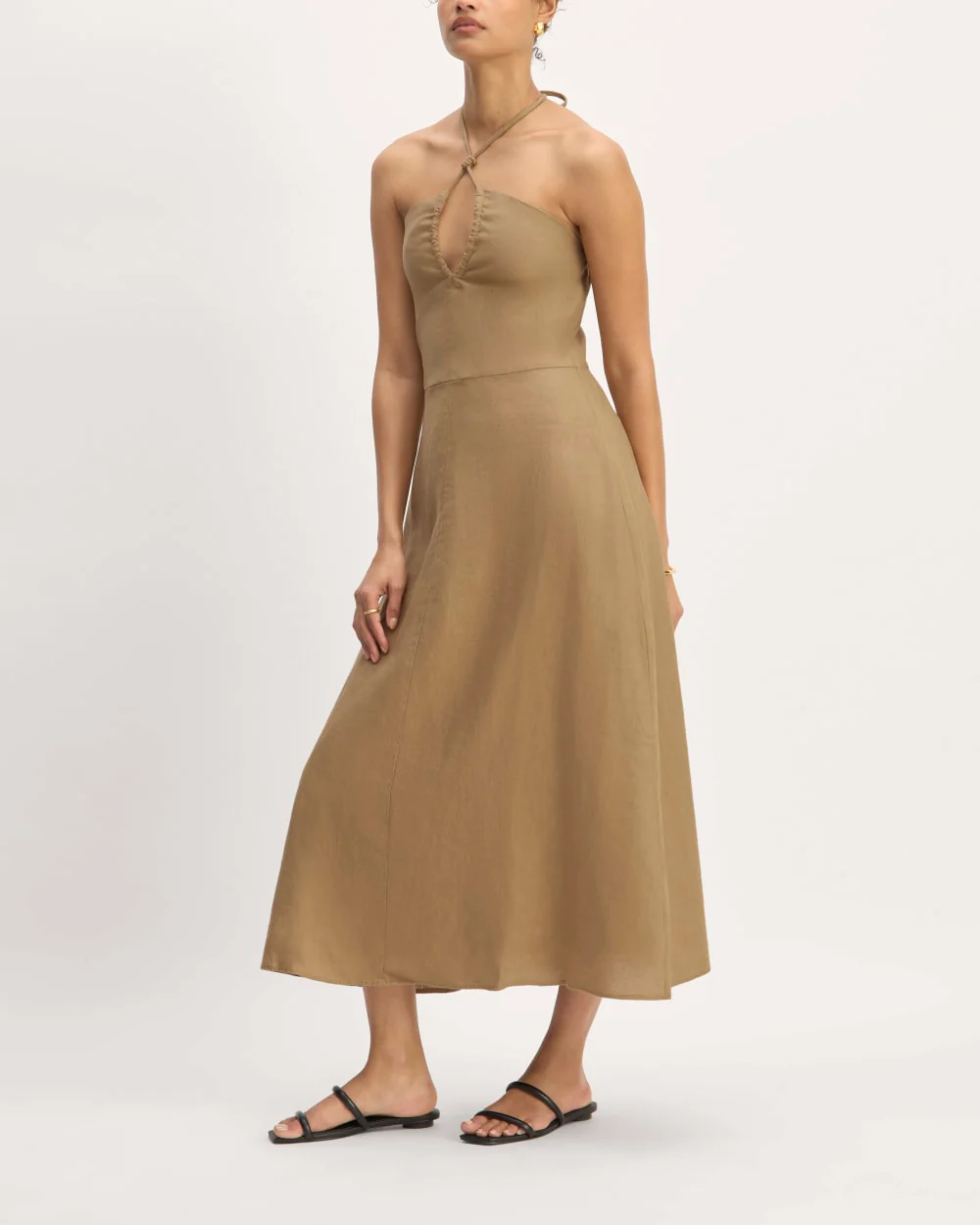 The Linen Halter-Neck Dress | Tiger's Eye