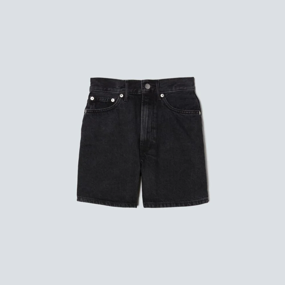 The A-Line Denim Short | Storm Black