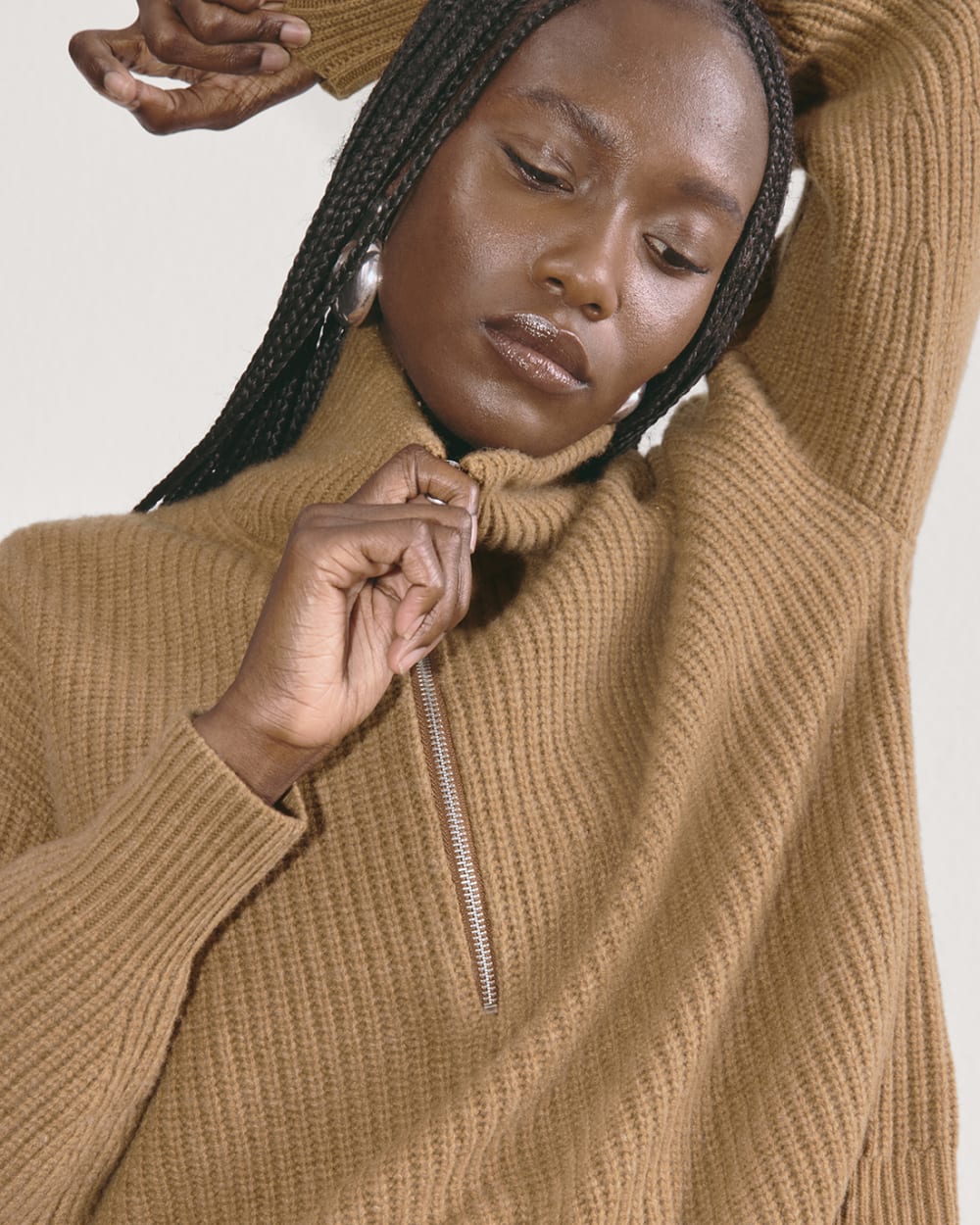 The Half-Zip Sweater in Luxe Merino | Deep Camel