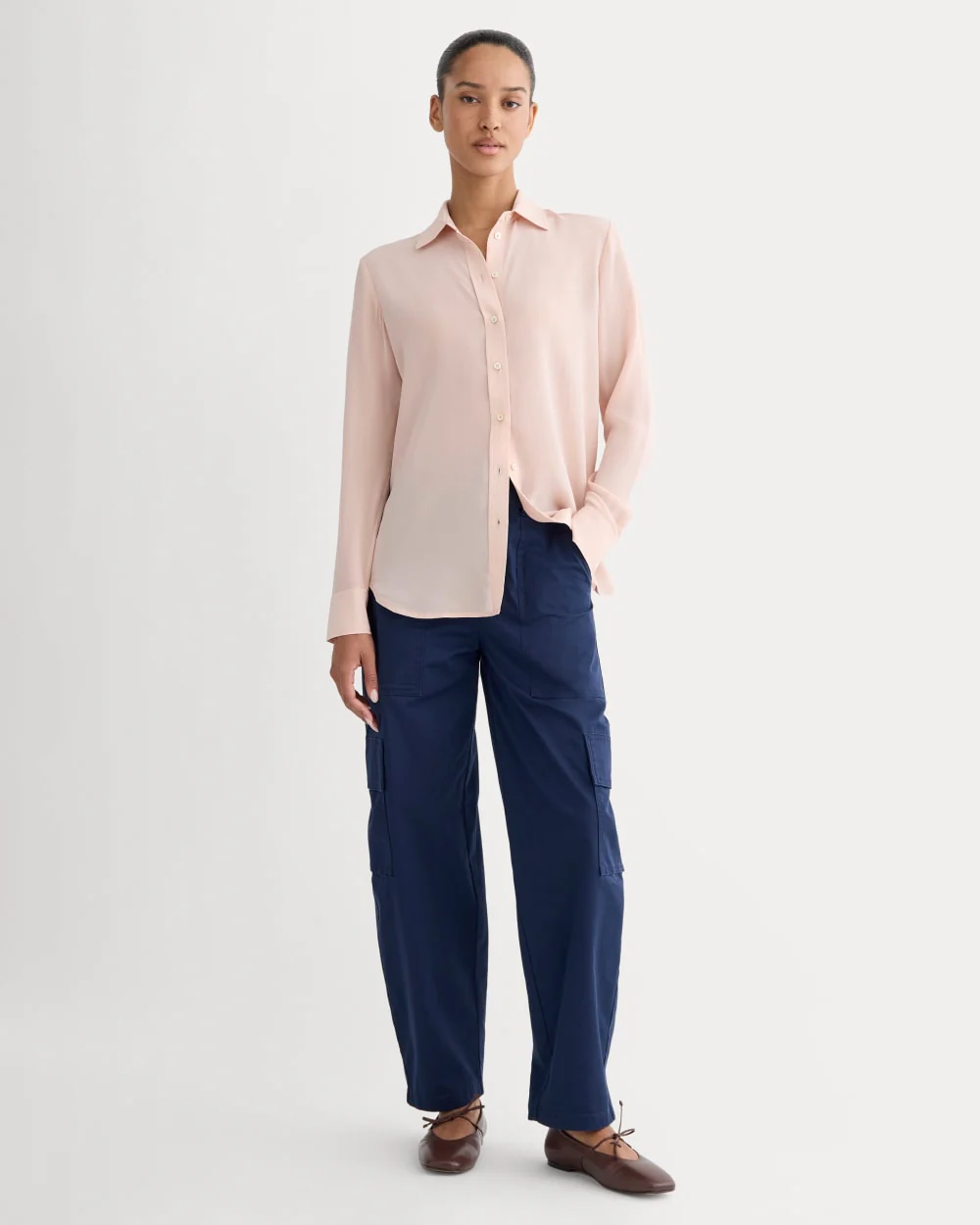 The Must-Have Shirt in Washable Silk | Soft Rose