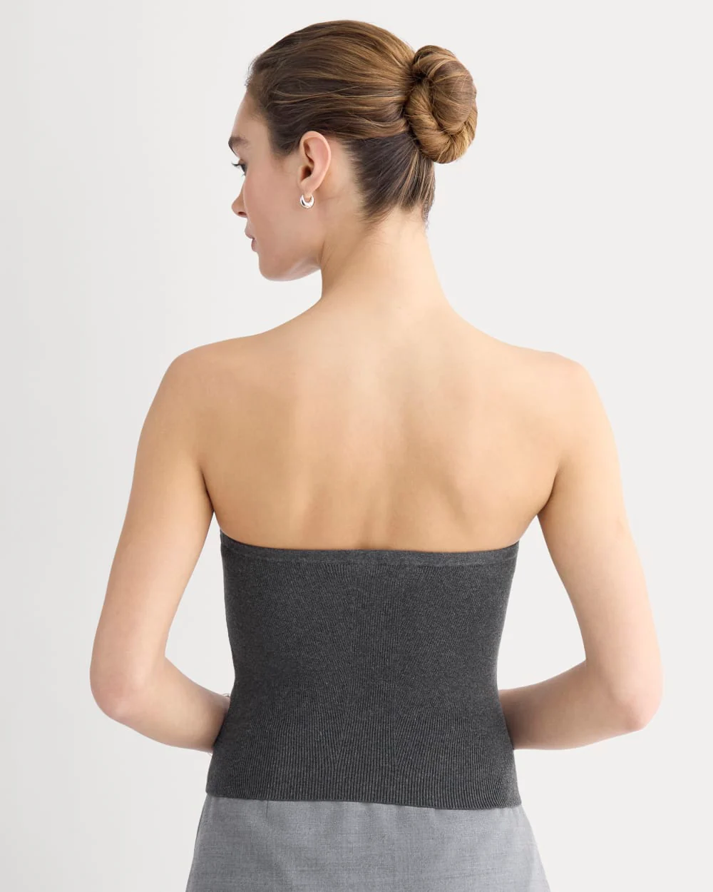 Knit Tube Top | Heathered Soot