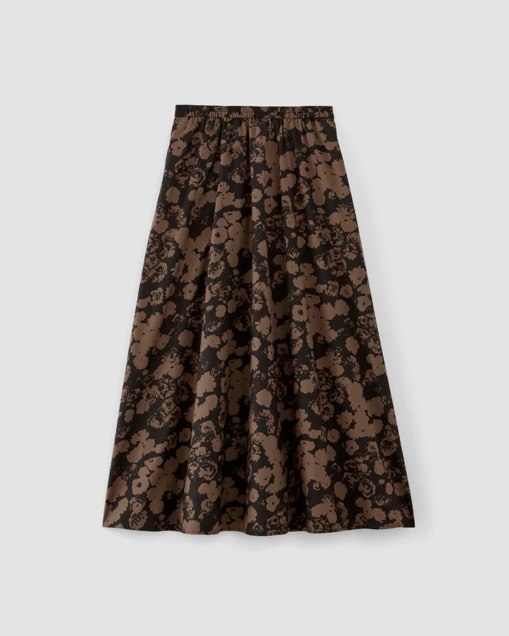 The Supima® Pull-On Maxi Skirt | Black / Cocoa Floral