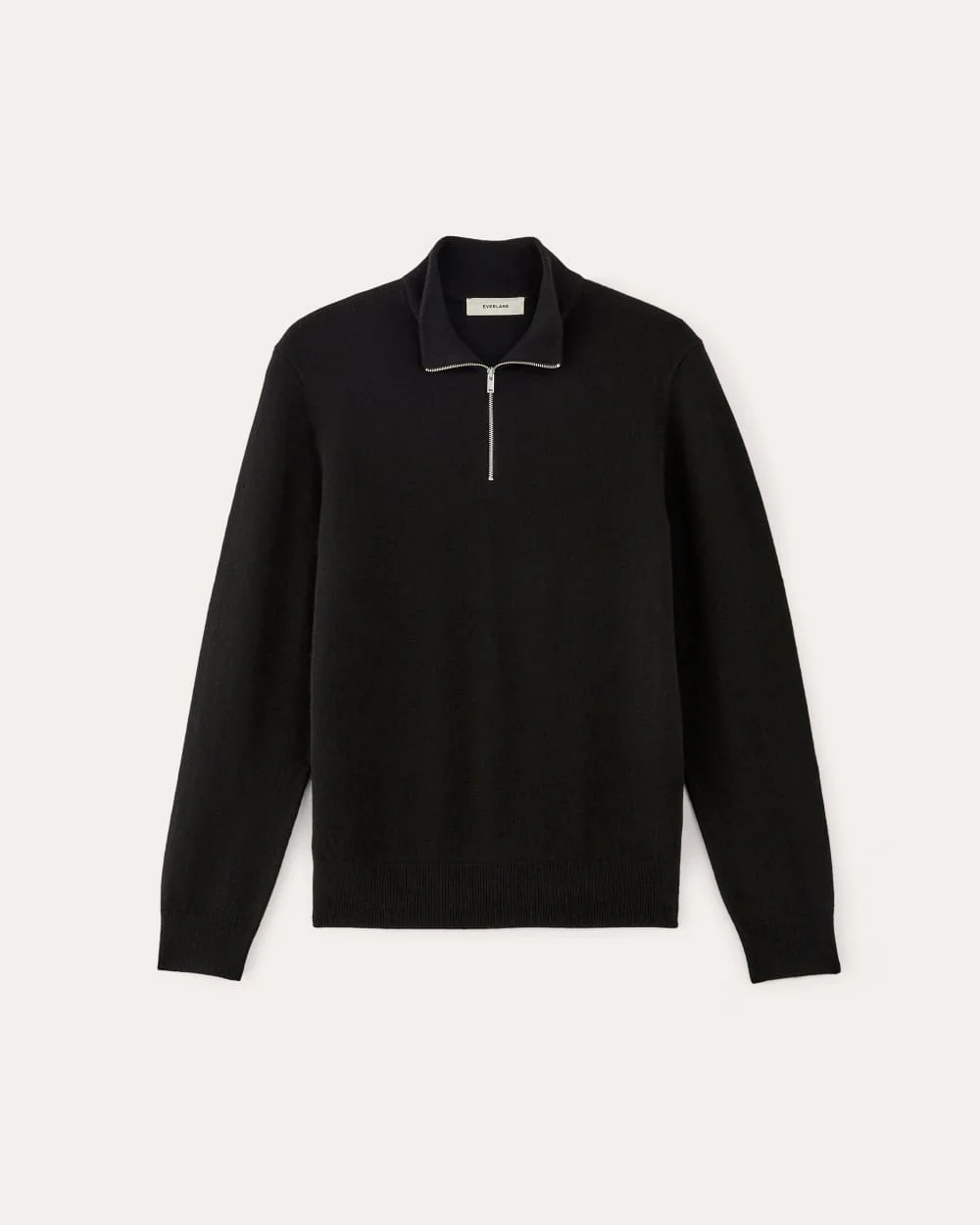The Quarter-Zip in Cashmere |  Black