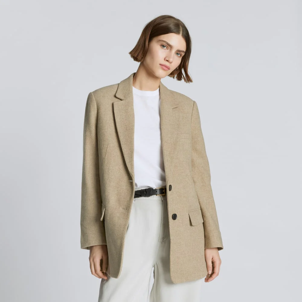 The Oversized Blazer in Wool | Toasted Tan