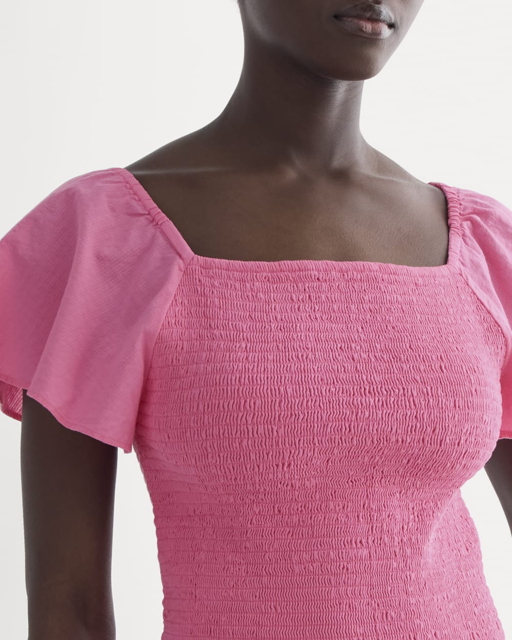 The Gauze Smocked Top | Deep Pink