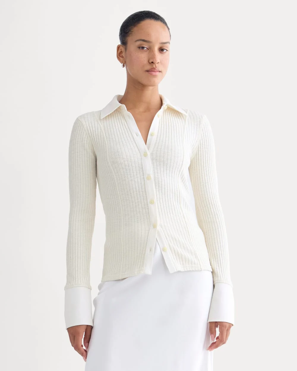 Cozy Rib Button-Up | Bone