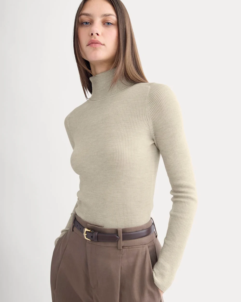 The Turtleneck in Ultrasoft Merino | Heather Oatmeal