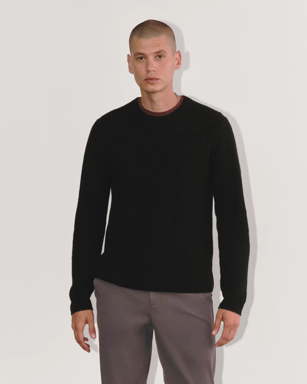 The Fisherman Crew in Wool Cashmere | Black