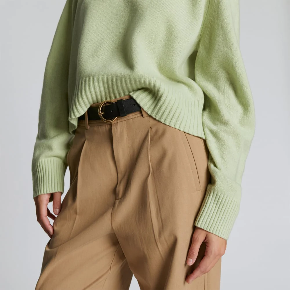 The Cashmere Boxy Crew | Seafoam Green