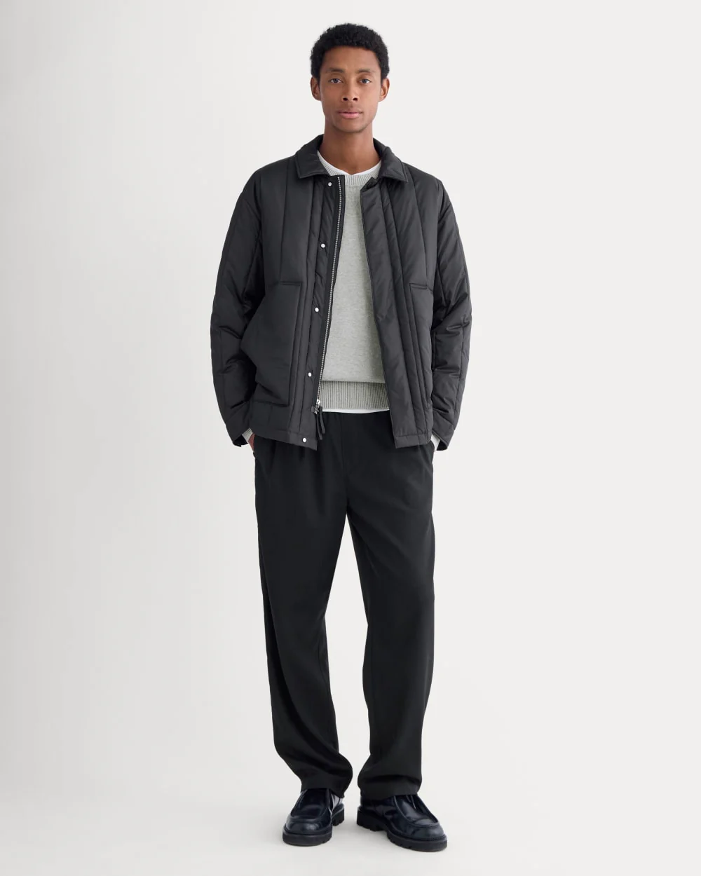 ReNew Vertical-Quilted Jacket | Black