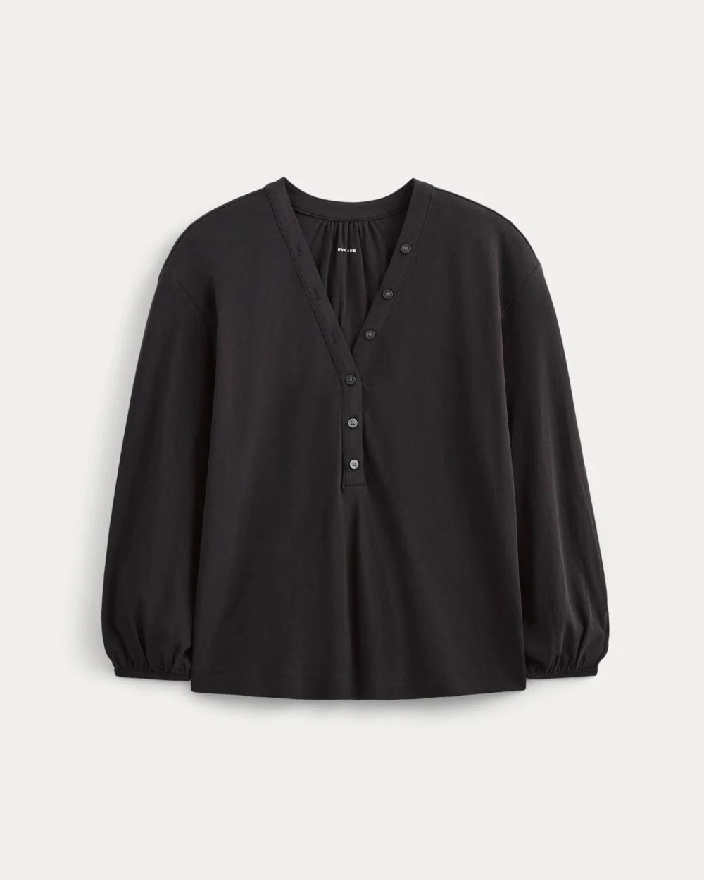 The Air V-Neck Henley | Black