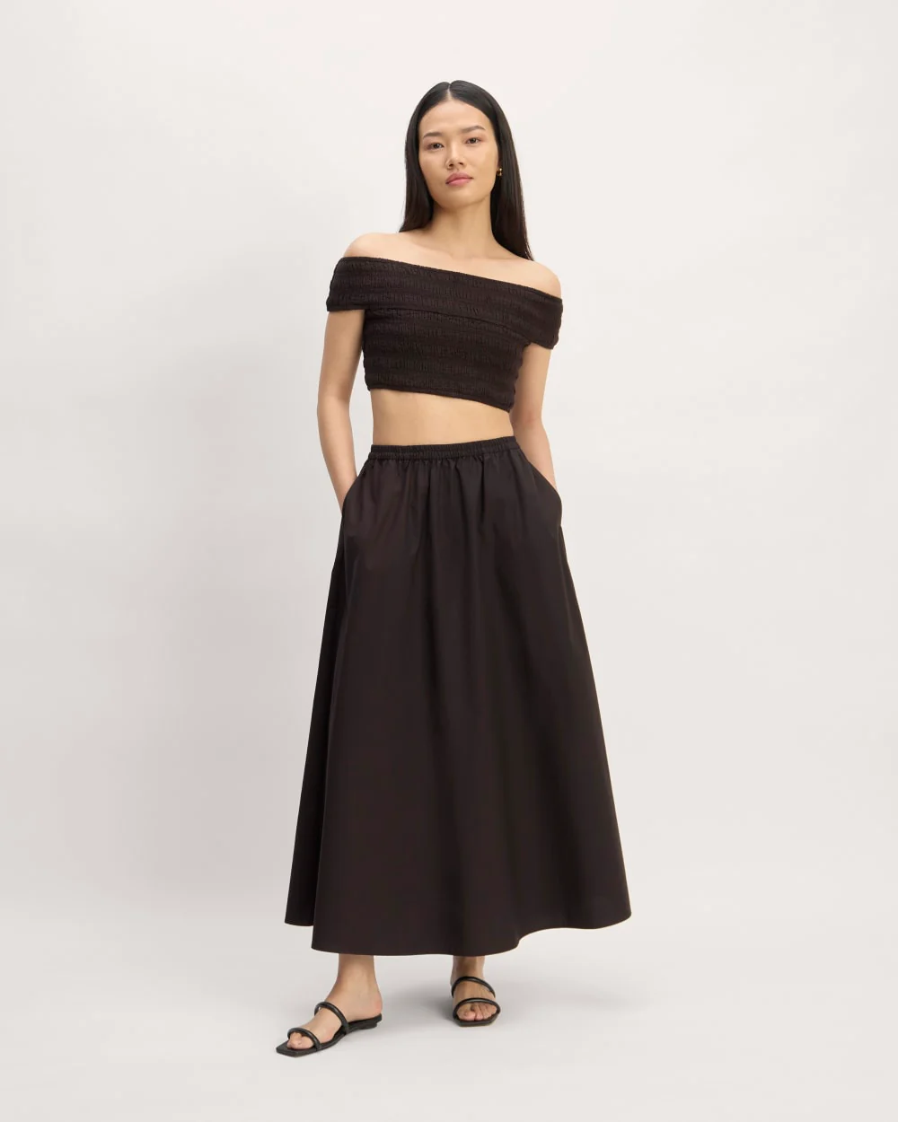 The Gauze Smock Top | Black