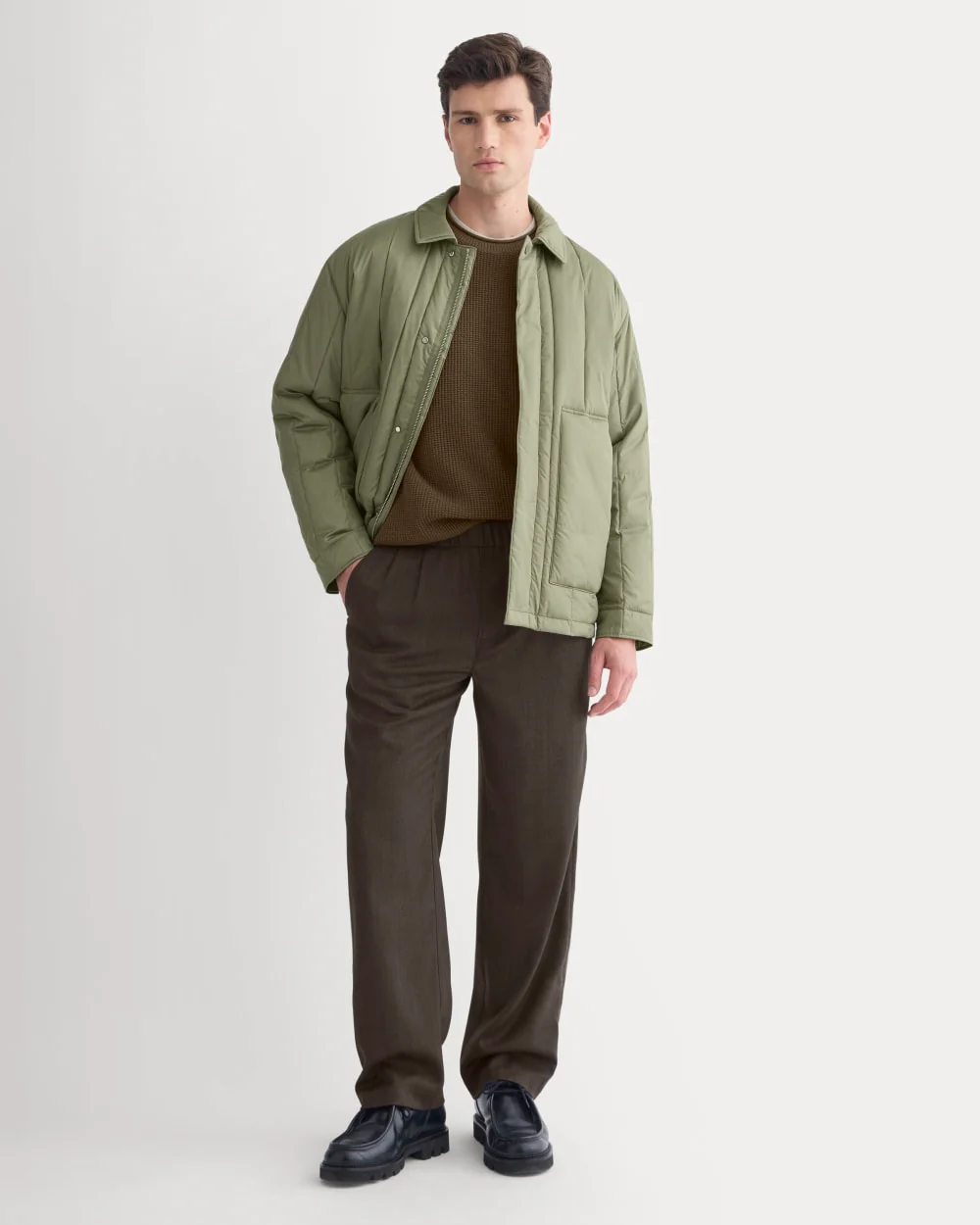 ReNew Vertical-Quilted Jacket | Lichen Green