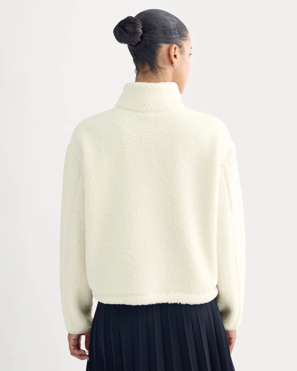 Reversible Teddy Half-Zip Pullover | Bone/Birch