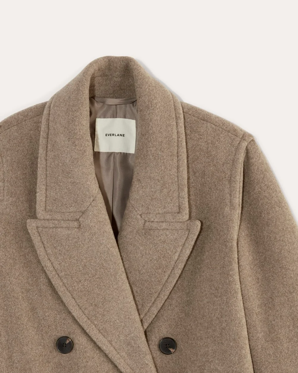 The Double-Breasted Coat in Wool | Heather Taupe