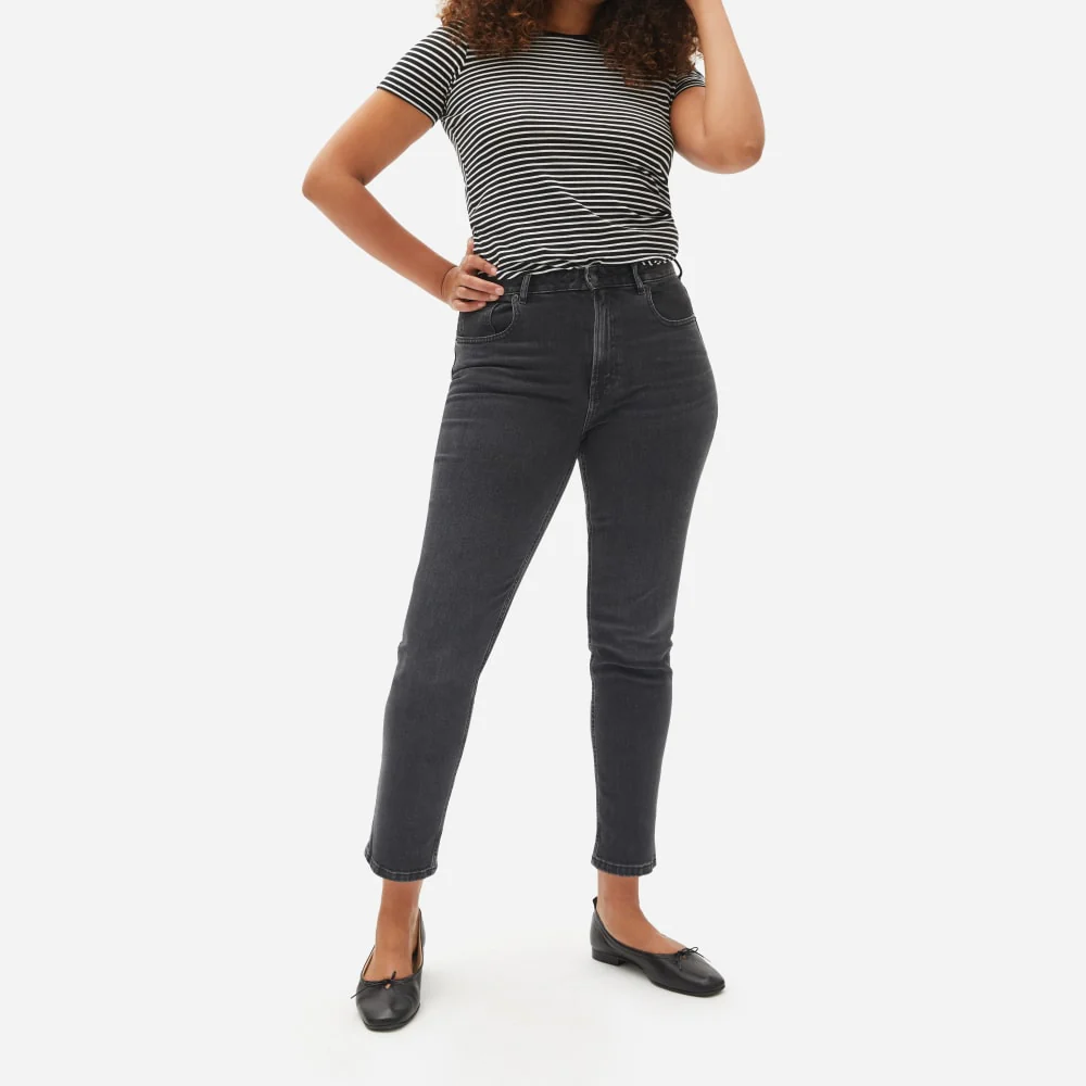 The Curvy Cheeky® Straight Jean | Washed Black | 26.5 Inseam