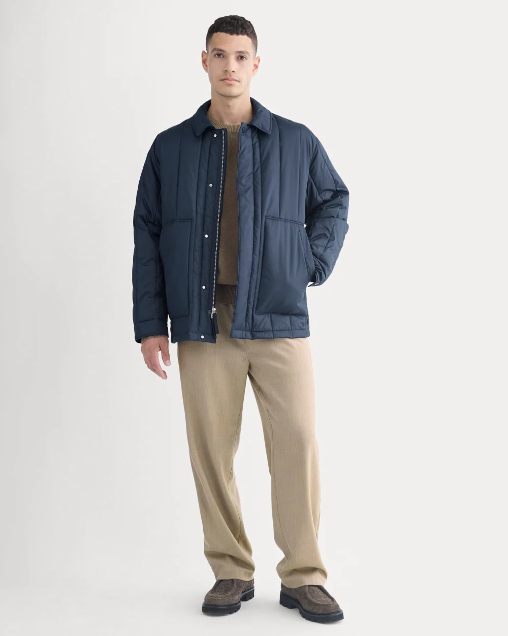 ReNew Vertical-Quilted Jacket | Navy